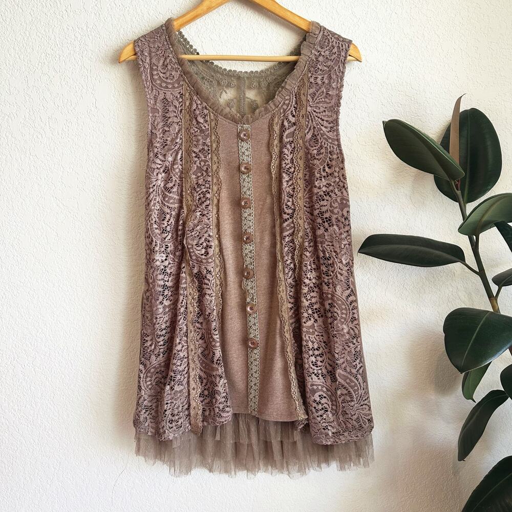 Pretty Angel Lace Mini Dress Small Brown Victorian Inspired Fairy Romantic Boho